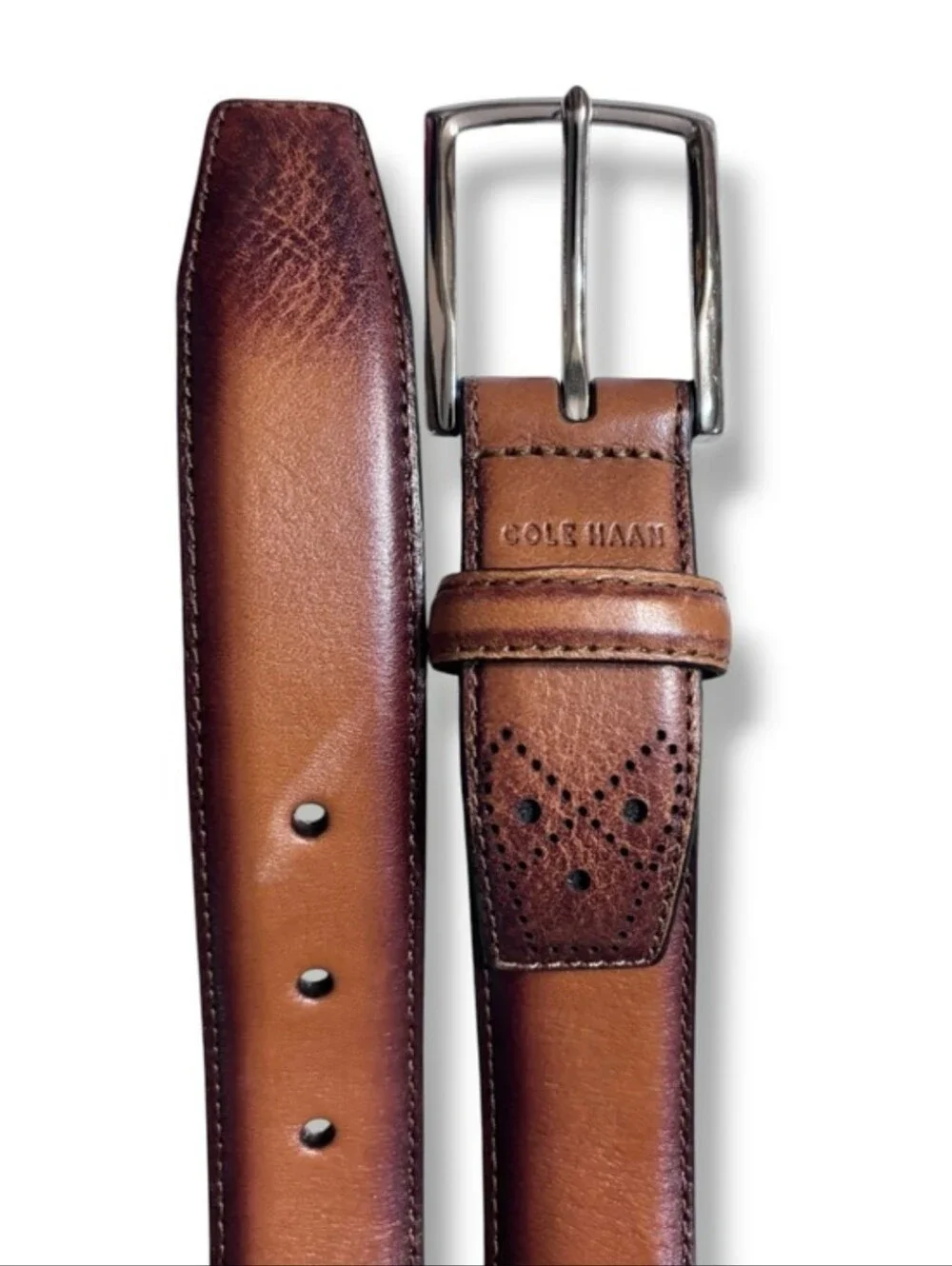 COLE HAAN Tan Harrison Grand Leather Belt Size 34
